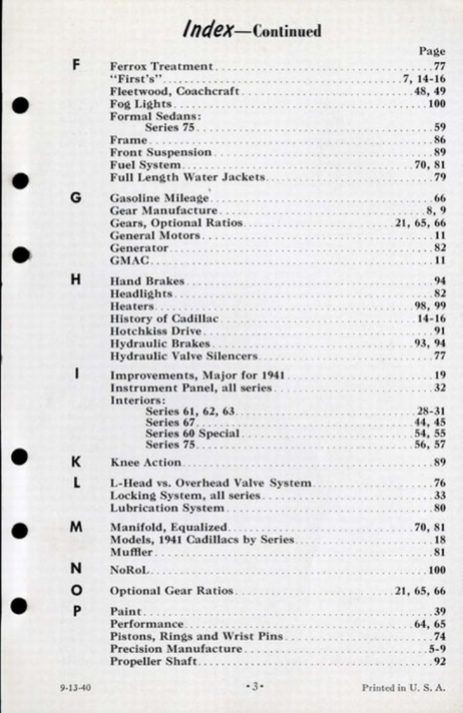 1941 Cadillac Salesmans Data Book Page 60